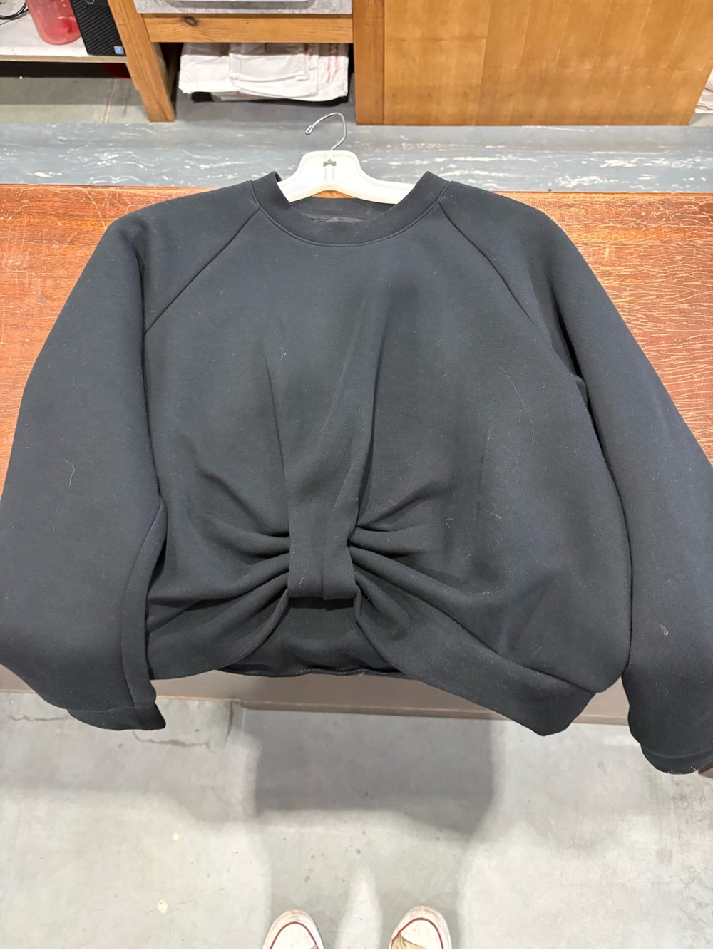 Banana Republic Black Twist-Front Crewneck Sweater